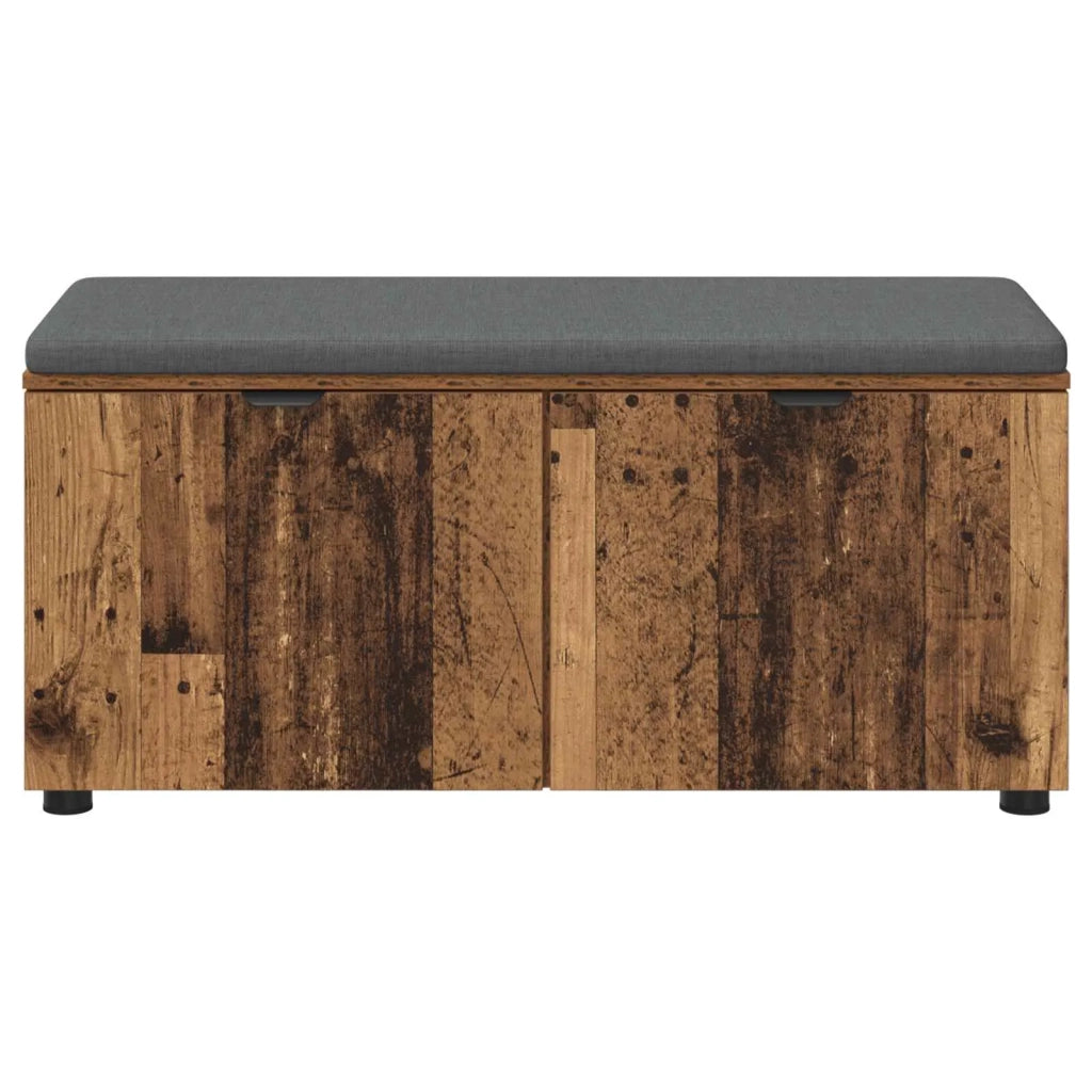 Panca per ingresso con cuscino Legno vecchio 100 x 38 x 46 cm 891494