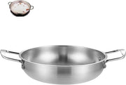 Pentola in acciaio inossidabile profonda con manici doppio e fondo antiscivolo - 1350 ml - Ideale per la cottura e la grigliaPentola pasta e steak con fondo spesso - Tipo Plata