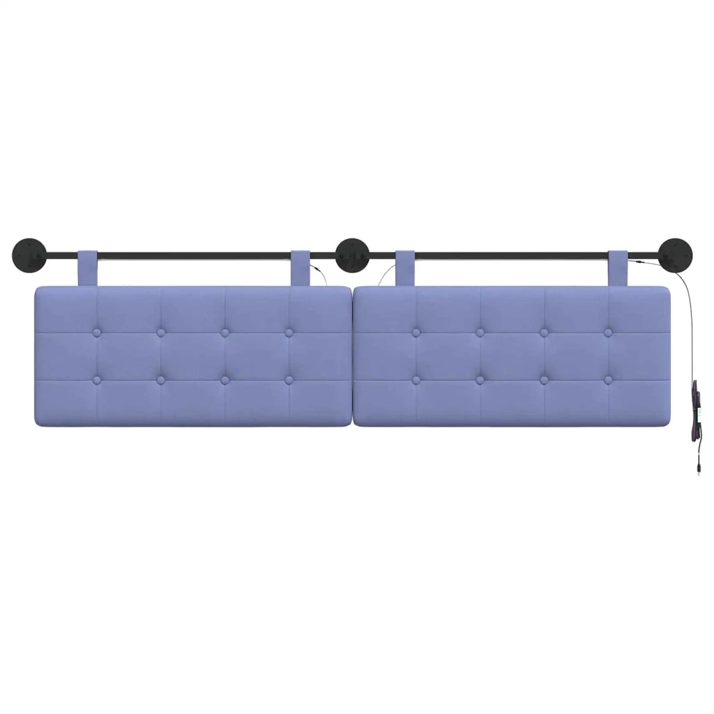 Testiera sospesa Con luce LED Blu jeans Tessuto 3424461
