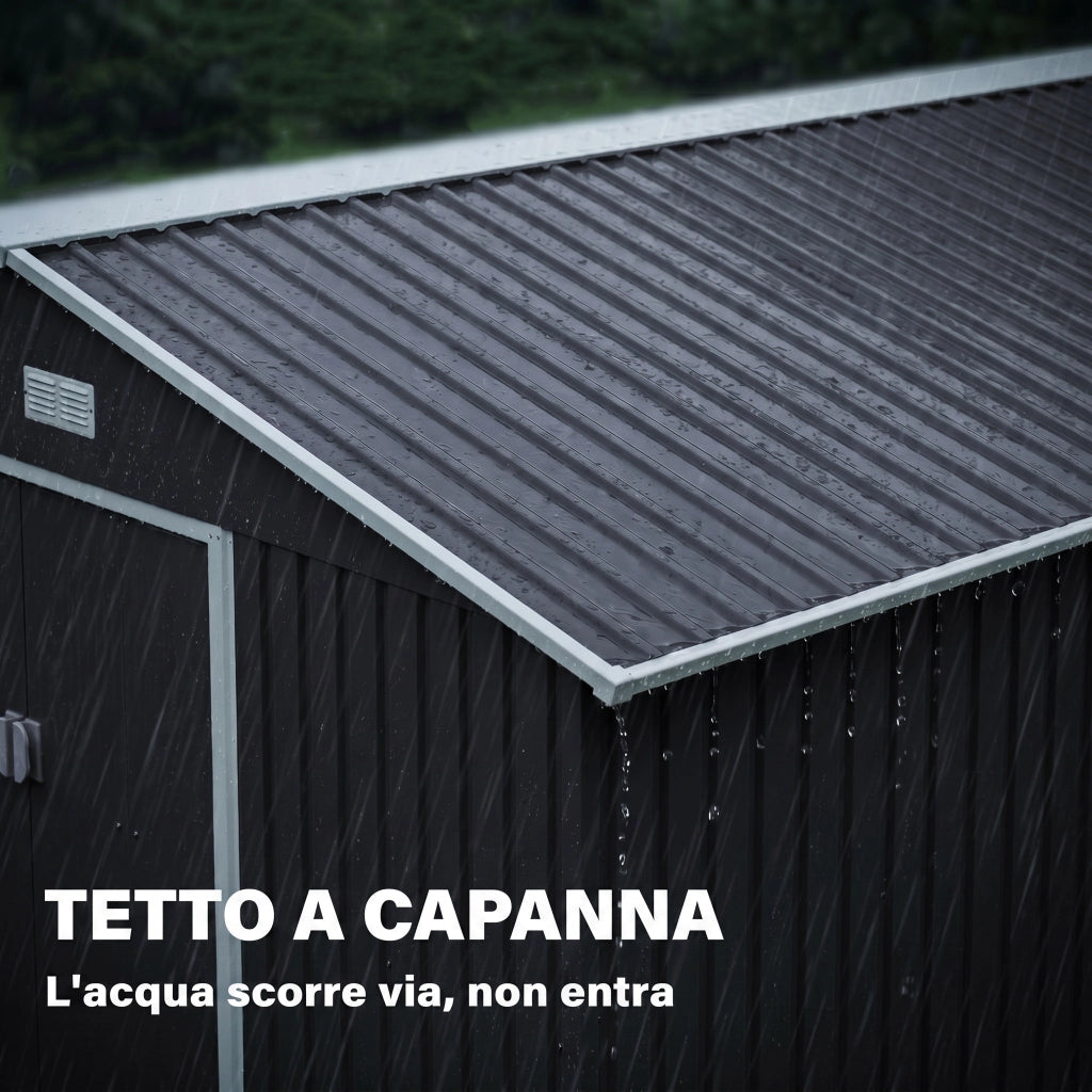 Capanno da Giardino ¨C Minimal ¨C Grigio, Acciaio, 12.4m2