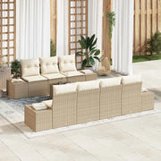Set Divano da Giardino con cuscino 8 pcs Beige polyrattan 3346971