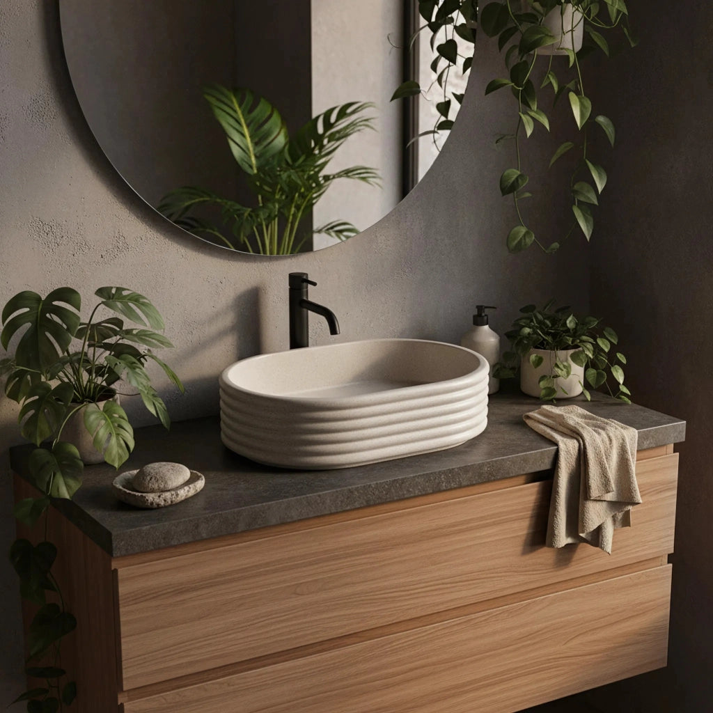 Lavabo Da Appoggio Rea Nicoletta Beige