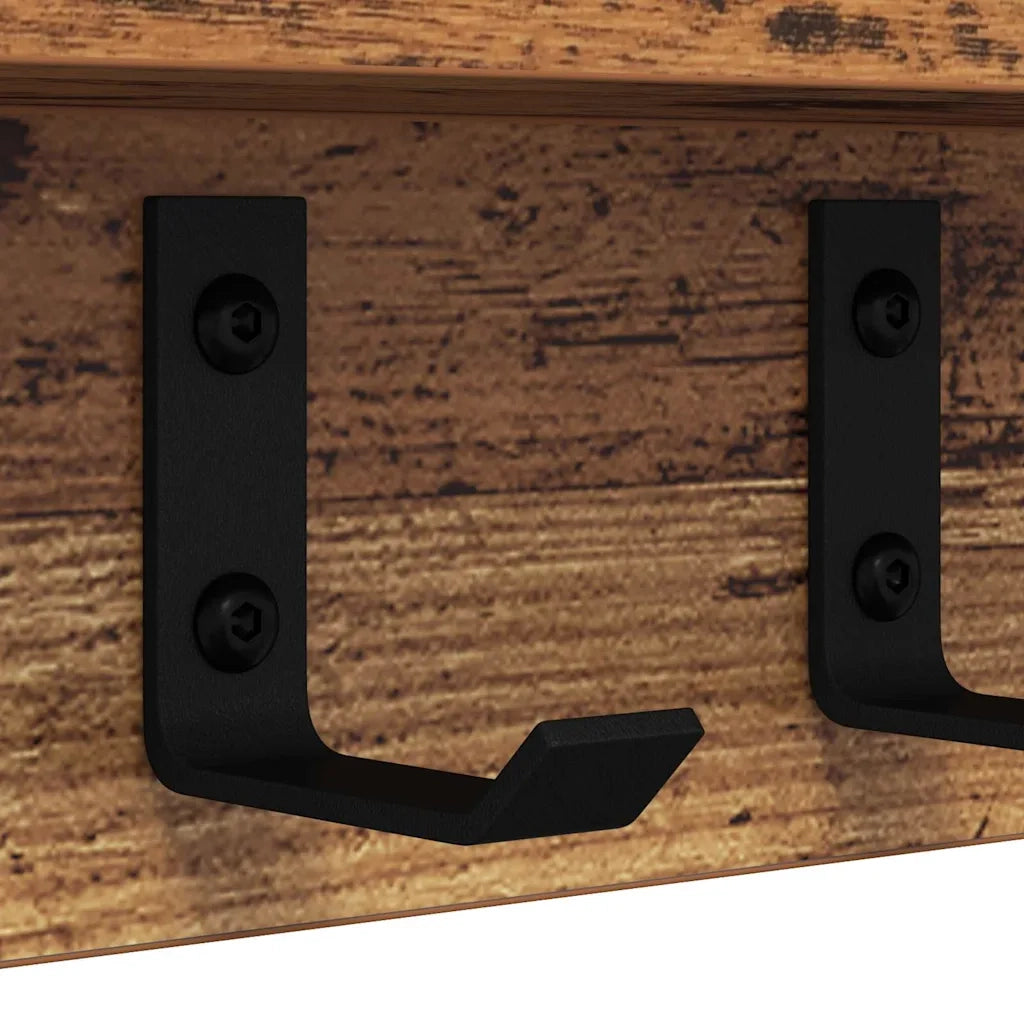 Appendiabiti a muro Legno vecchio 60 x 10,5 x 10,5 cm 874361