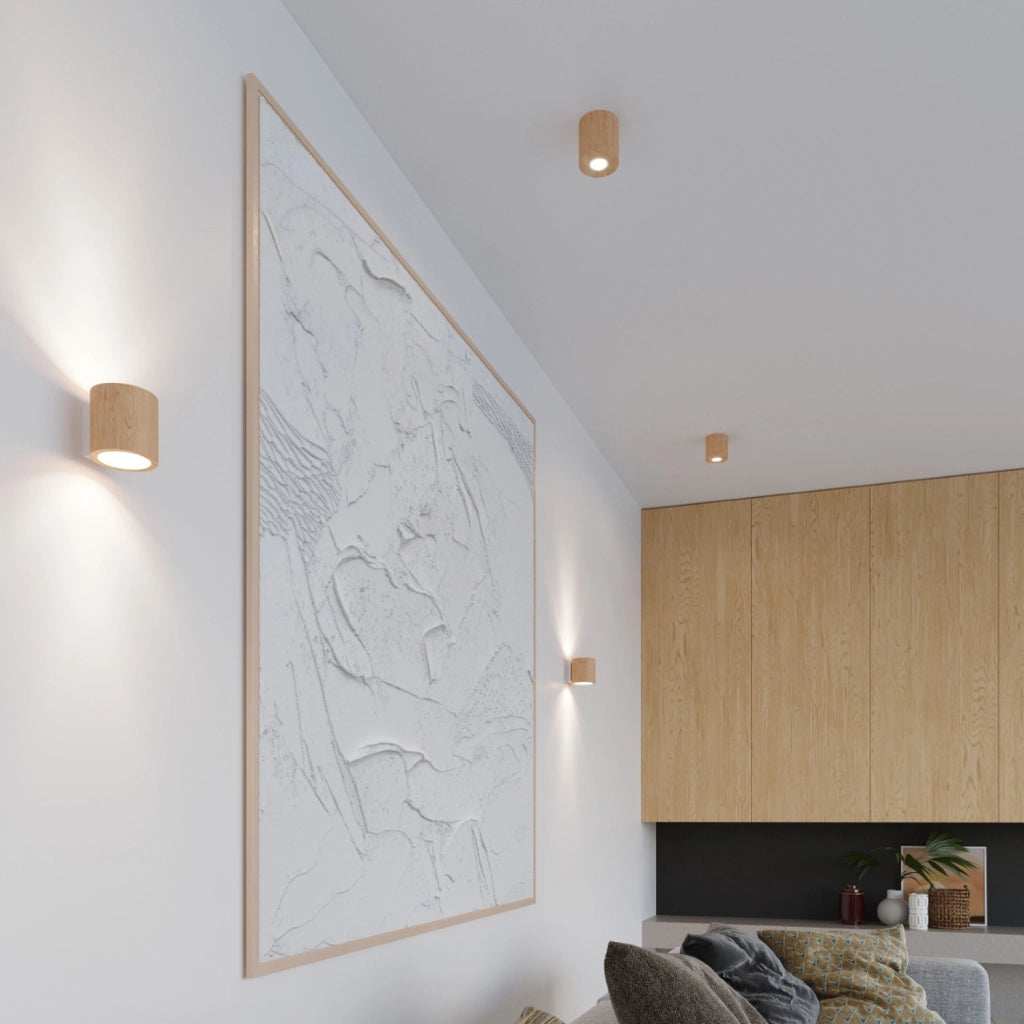 Faretto soffitto Rondeo legno chiaro GU10 Pure Lume