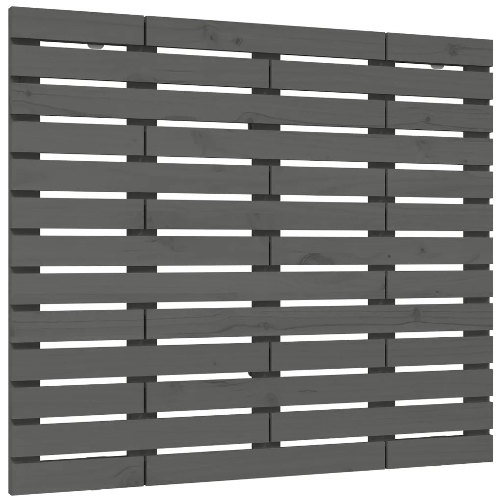 Testiera da Parete-Testiera a Muro-Testata Decorativa Grigia 126x3x91,5 cm Legno Massello di Pino