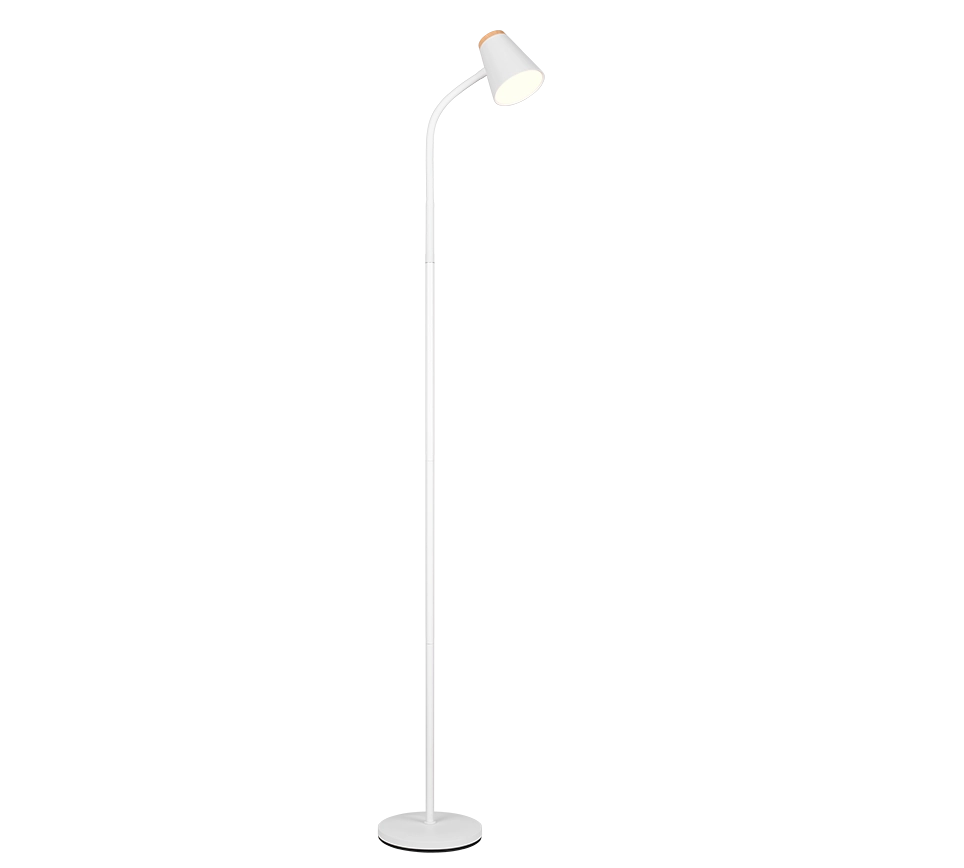 Piantana LED, plastica, bianco, H 145 cm, Pongo