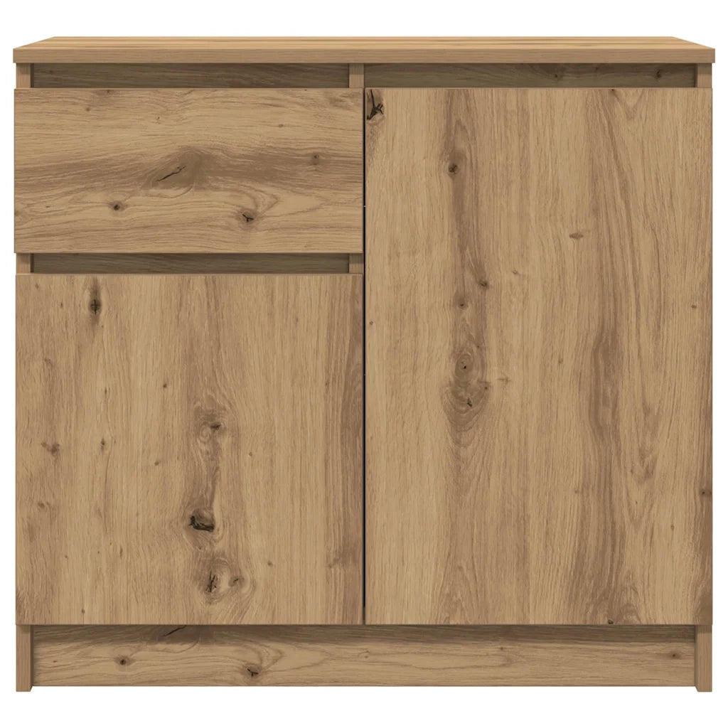 Credenza con Cassetto-Buffet-Armadio da cucina Rovere Artigianale 71x35x65 cm Truciolato 885992