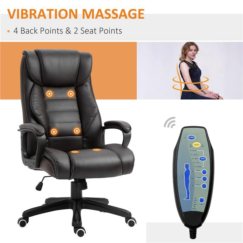 POLTRONA UFFICIO MASSAGGIANTE ERGONOMICA E DIRIGENZIALE IN SIMILPELLE NERA