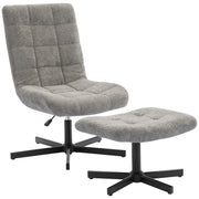Poltrona Reclinabile su 4 Livelli 66x80x93-104 cm Effetto Velluto con Poggiapiedi Indipendente Grigio