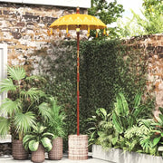 Parasol con Base Giallo, Marrone 250 cm Cotone, Legno