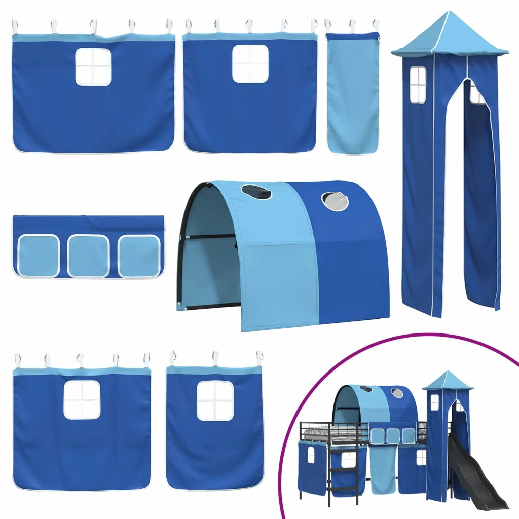 Struttura del letto loft per bambini Nero e Blu 107 x 200 cm