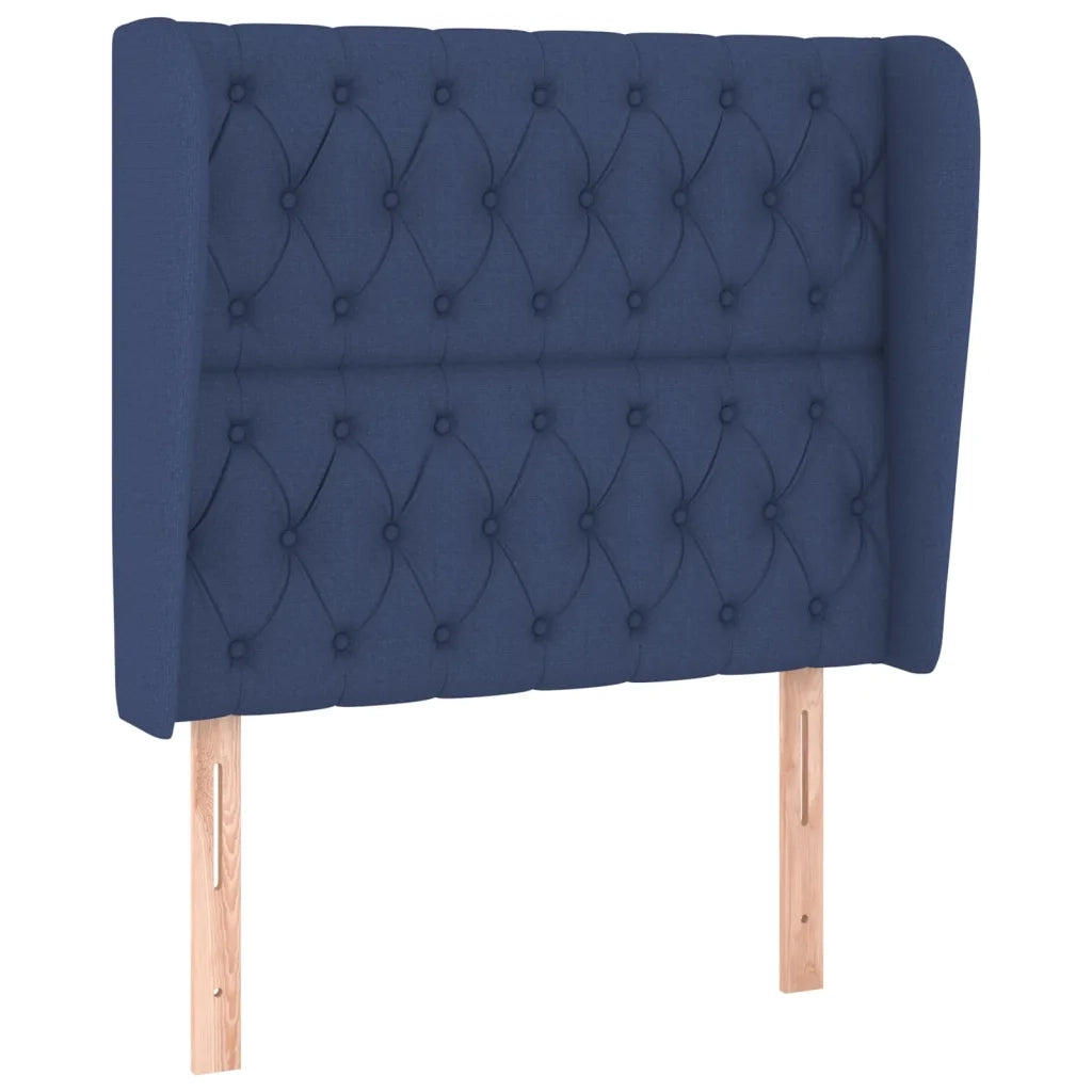 Testiera ad Orecchio Blu 93x23x118/128 cm in Tessuto 3118280