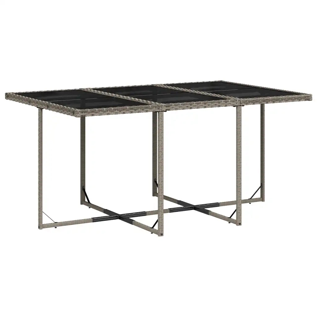 Set da Pranzo da Giardino 11pz con Cuscini in Polyrattan Grigio 3211028