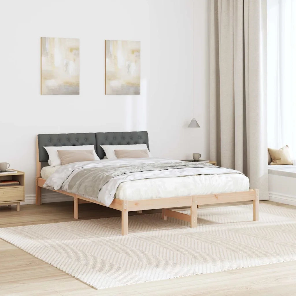 Struttura del Letto marrone e grigio scuro 135 x 190 cm 878620