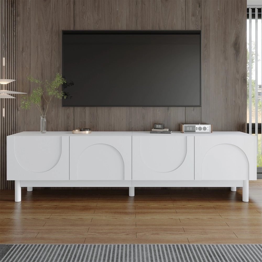 Mobile TV con Ante Ondulate e Ripiani ¨C Xylo ¨C Legno