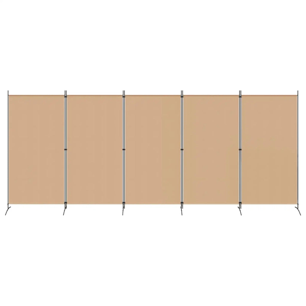 Divisorio Ambienti | Divider per stanze | Paravento a 5 Pannelli Beige 433 x 180 cm Tessuto
