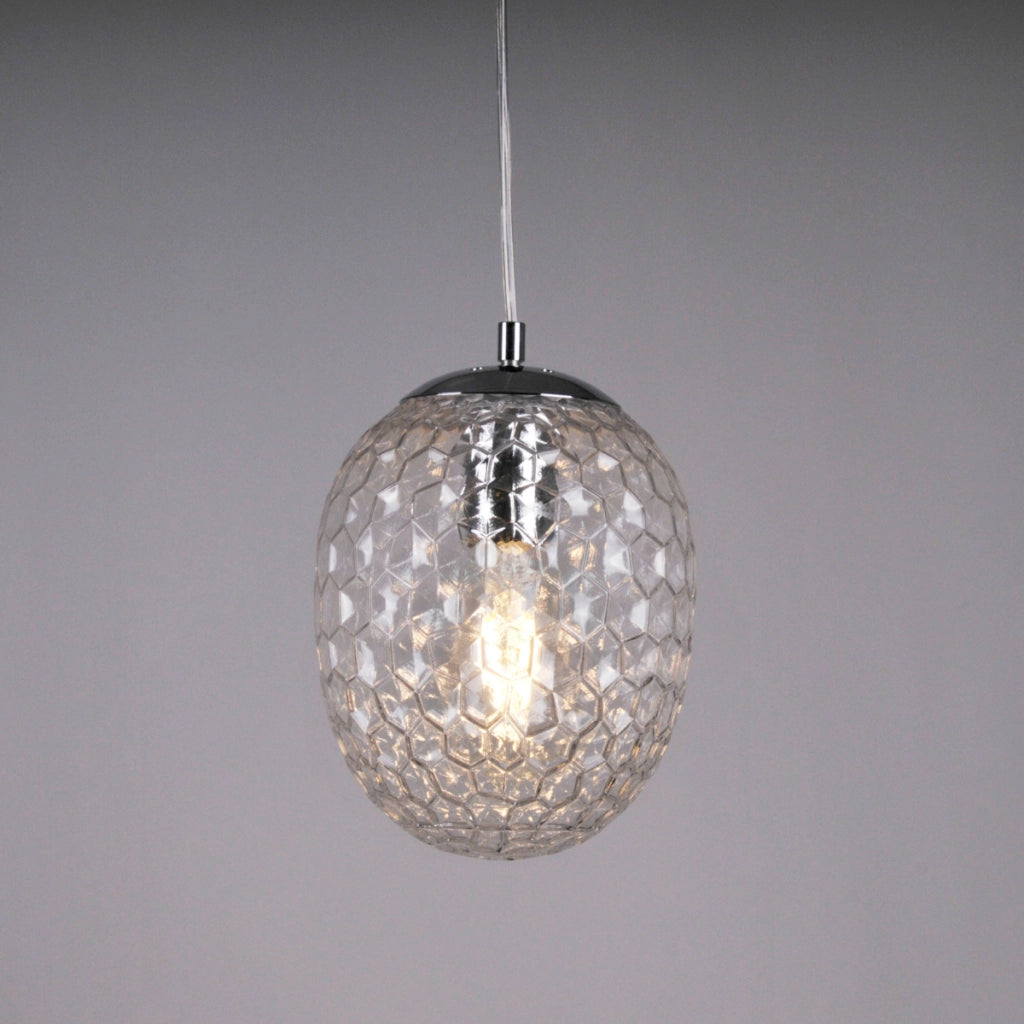 Lampada a sospensione Polux Lora vetro trasparente E27 120cm