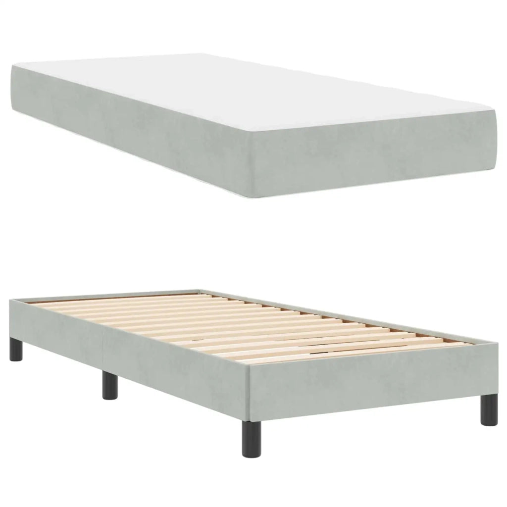 Letto a molle con materasso Grigio chiaro 90 x 190 cm Tessuto 3398659