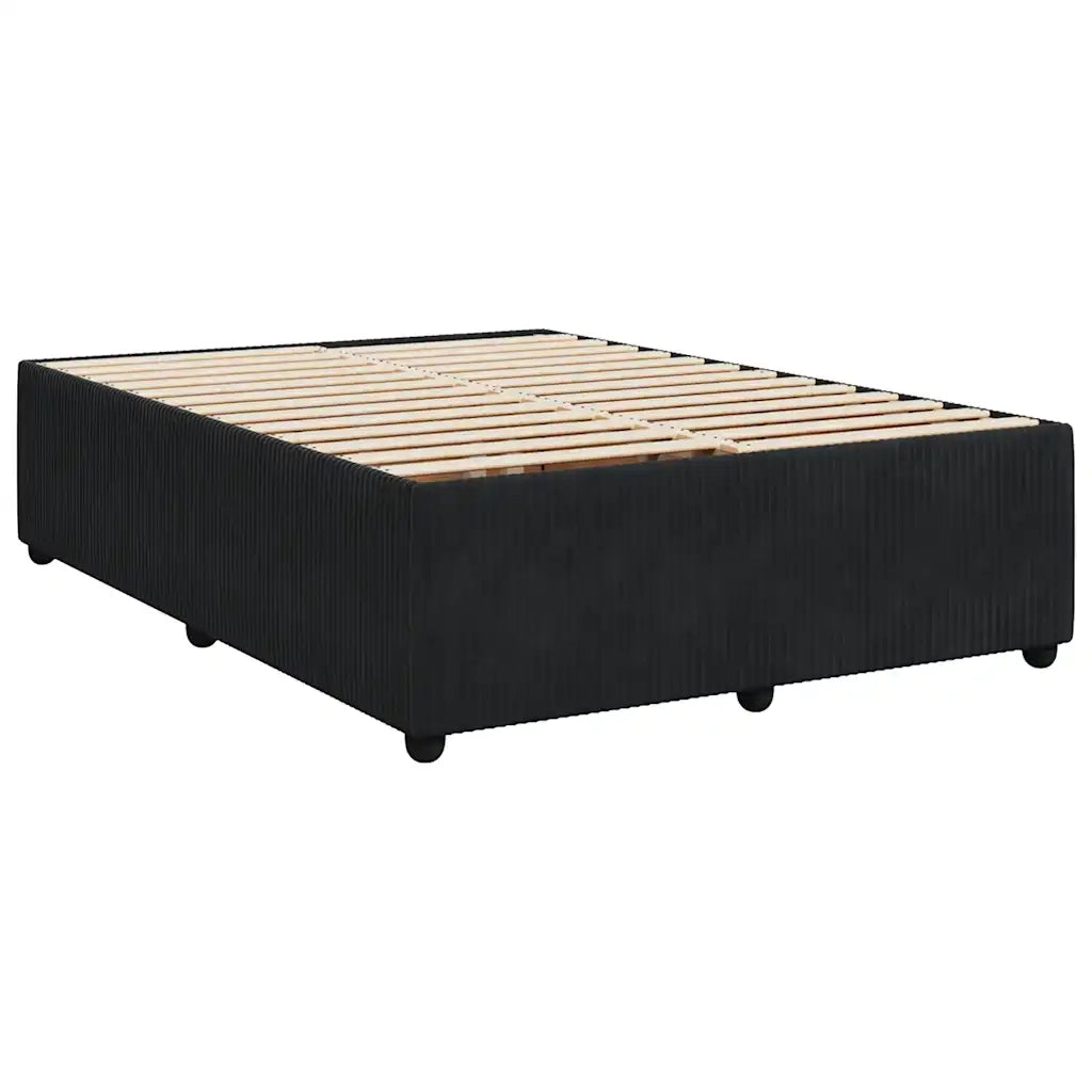Giroletto a Molle con Materasso Nero 140x190 cm in Velluto 3292330