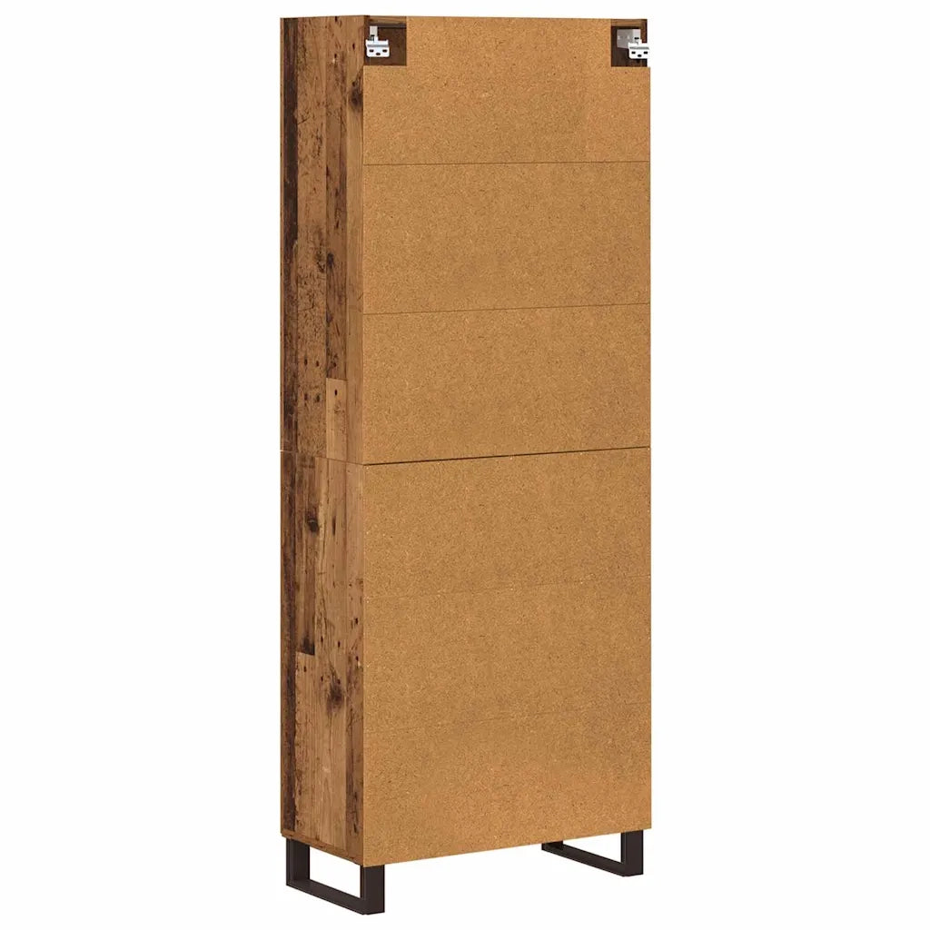 Credenza 2 pcs Legno vecchio Legno Stratificato e Vetro 3403195