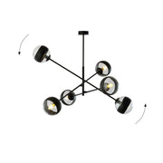Lampadario Emibig Linear 6 luci E14 nero/vetro 102cm