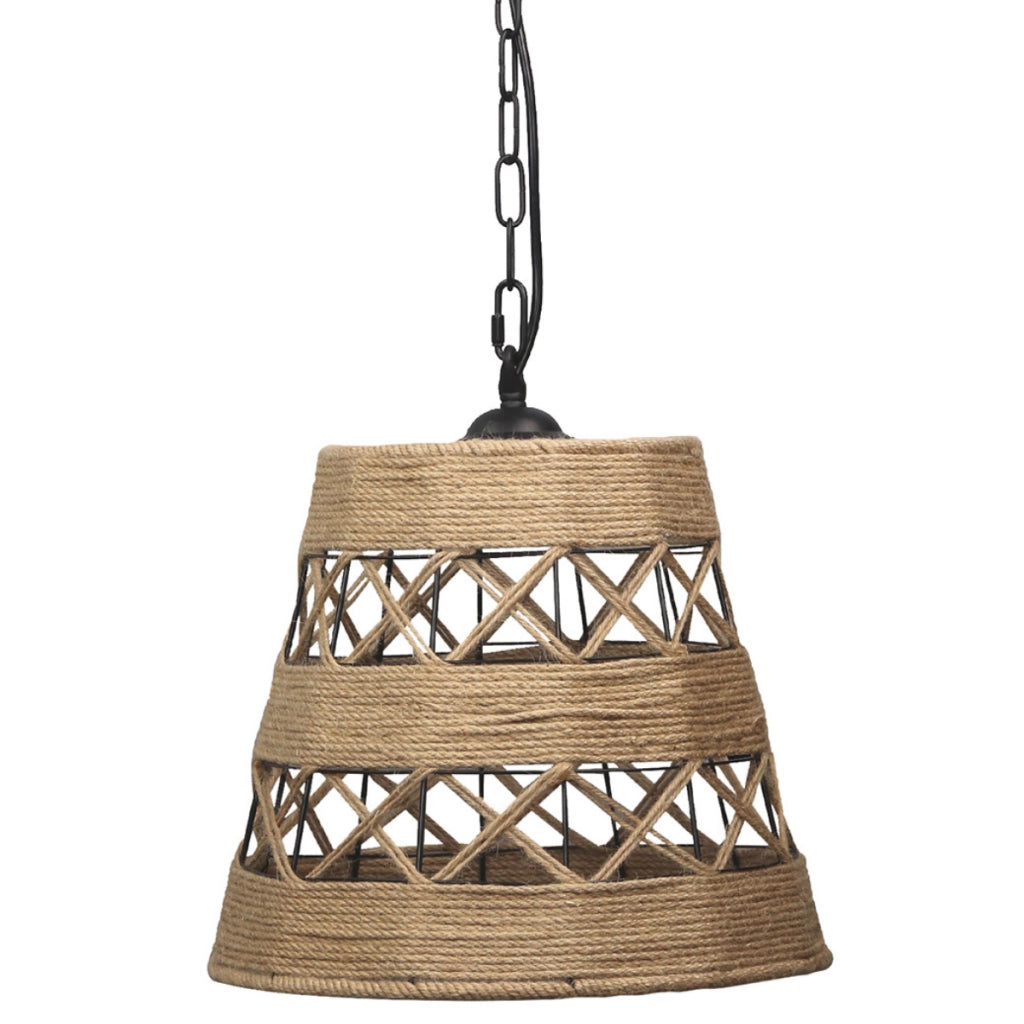 Lampada a sospensione boho ALMA E27 corda 115cm Polux