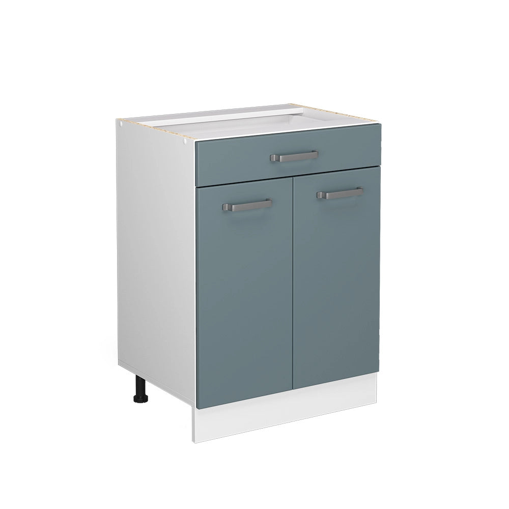 Vicco Mobiletto base per cucina Grigio-blu 60 cm con cassetto, PL Rovere