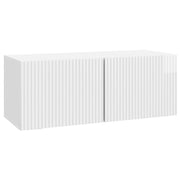 Mobile Porta TV da Muro-Credenza per TV sospesa Bianco Lucido 78,5 x 31 x 30 cm 942376