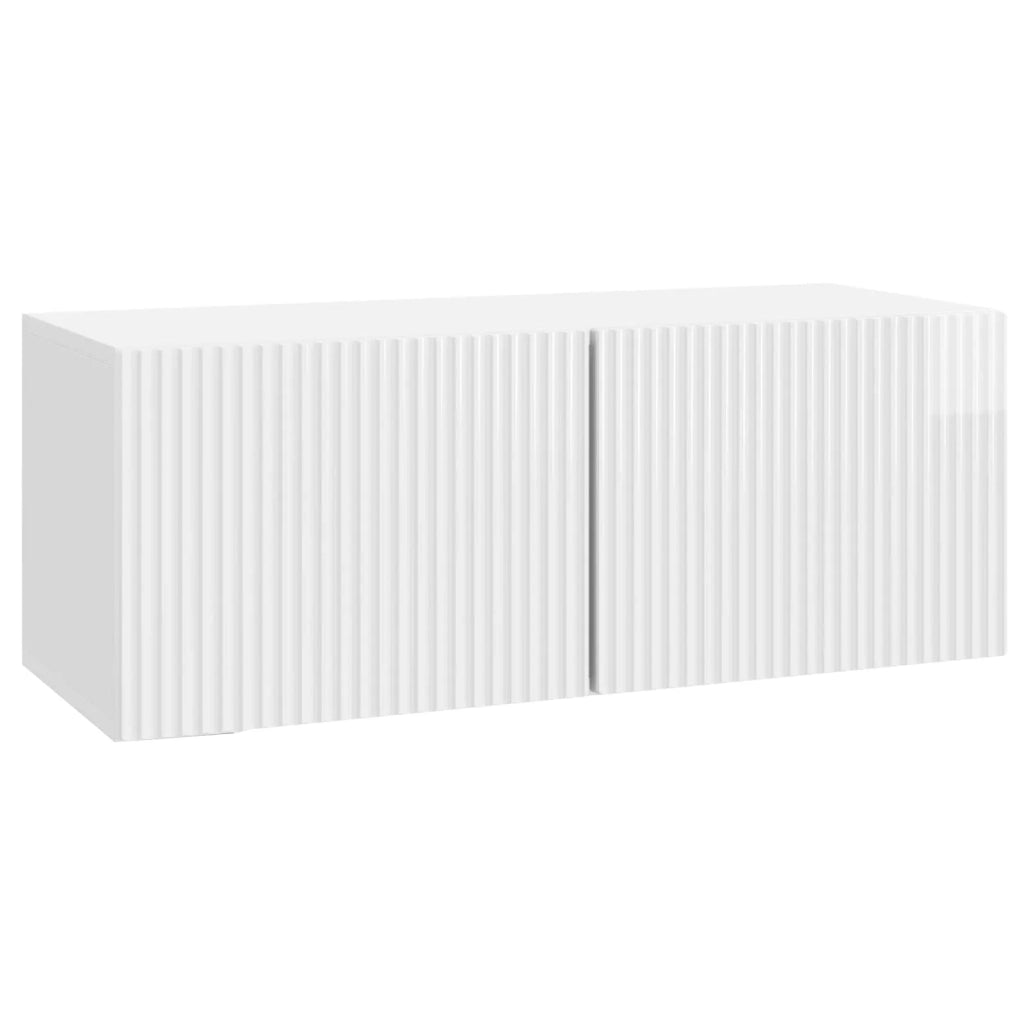 Mobile Porta TV da Muro-Credenza per TV sospesa Bianco Lucido 78,5 x 31 x 30 cm 942376
