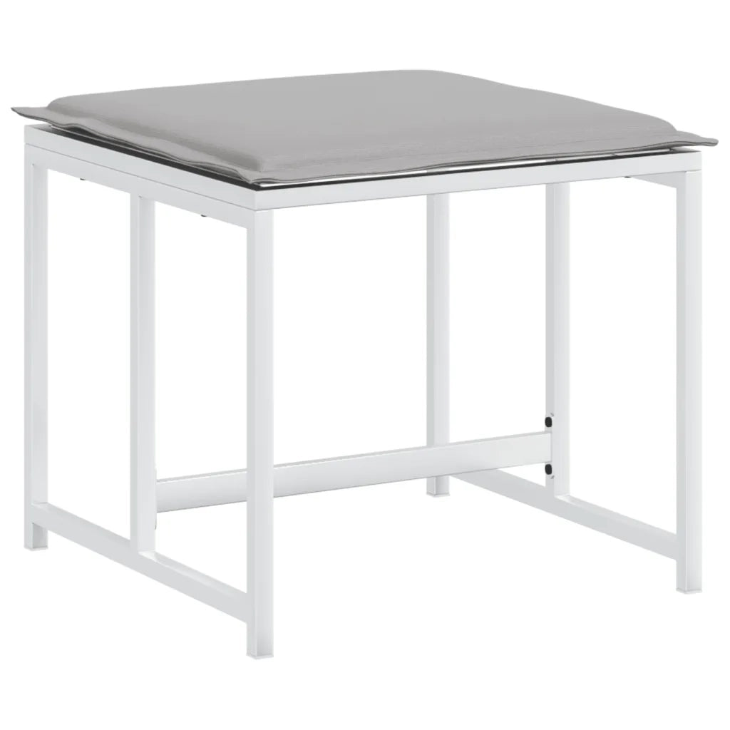 Set da Pranzo da Giardino 13 pz con Cuscini Bianco in Textilene 3295100