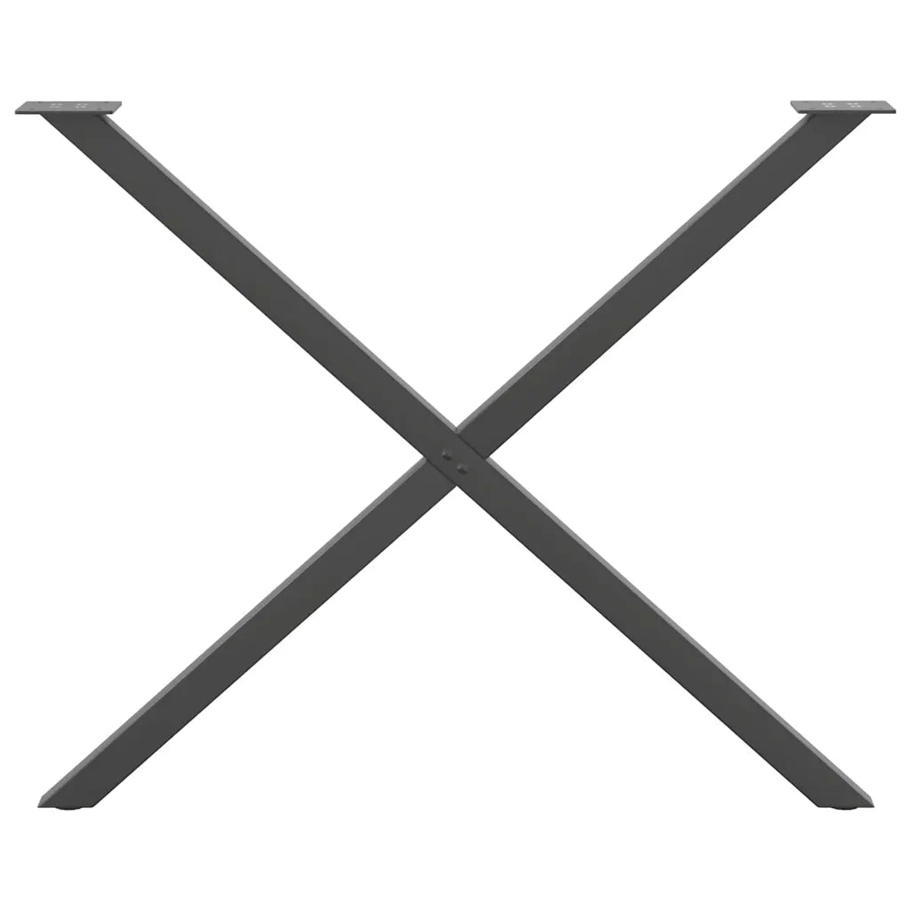 Gambe per tavolo da pranzo a forma di X 2 pz | Piede del tavolo Antracite 90x(72-73) cm Acciaio