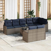 Set Divano da Giardino 9 pz Grigio polyrattan 3345765