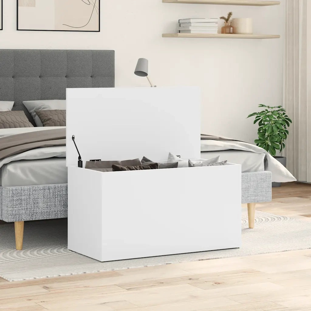 Cassapanca Bianca 84x42x46 cm in Legno Ingegnerizzato 803056