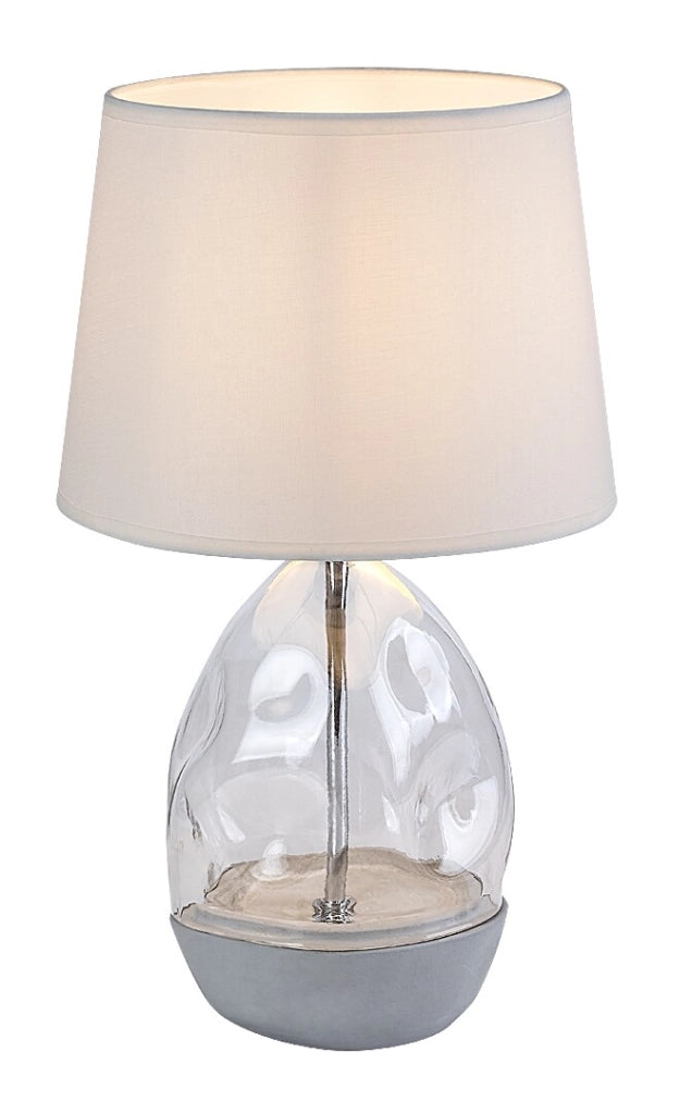 Lampada tavolo Rabalux Apolonia vetro, paralume bianco
