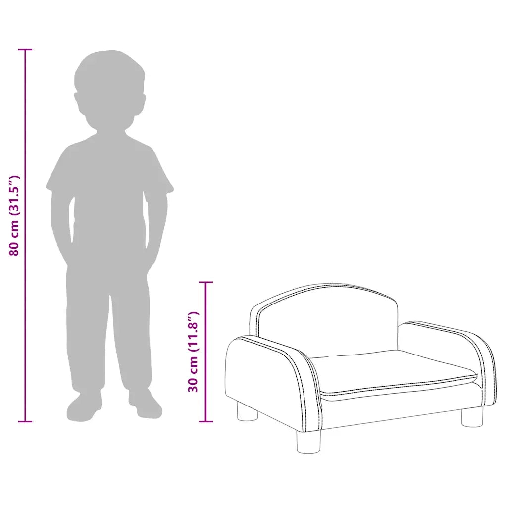 Divano per Bambini-Sofa-Divanetto Crema 50x40x30 cm in Tessuto