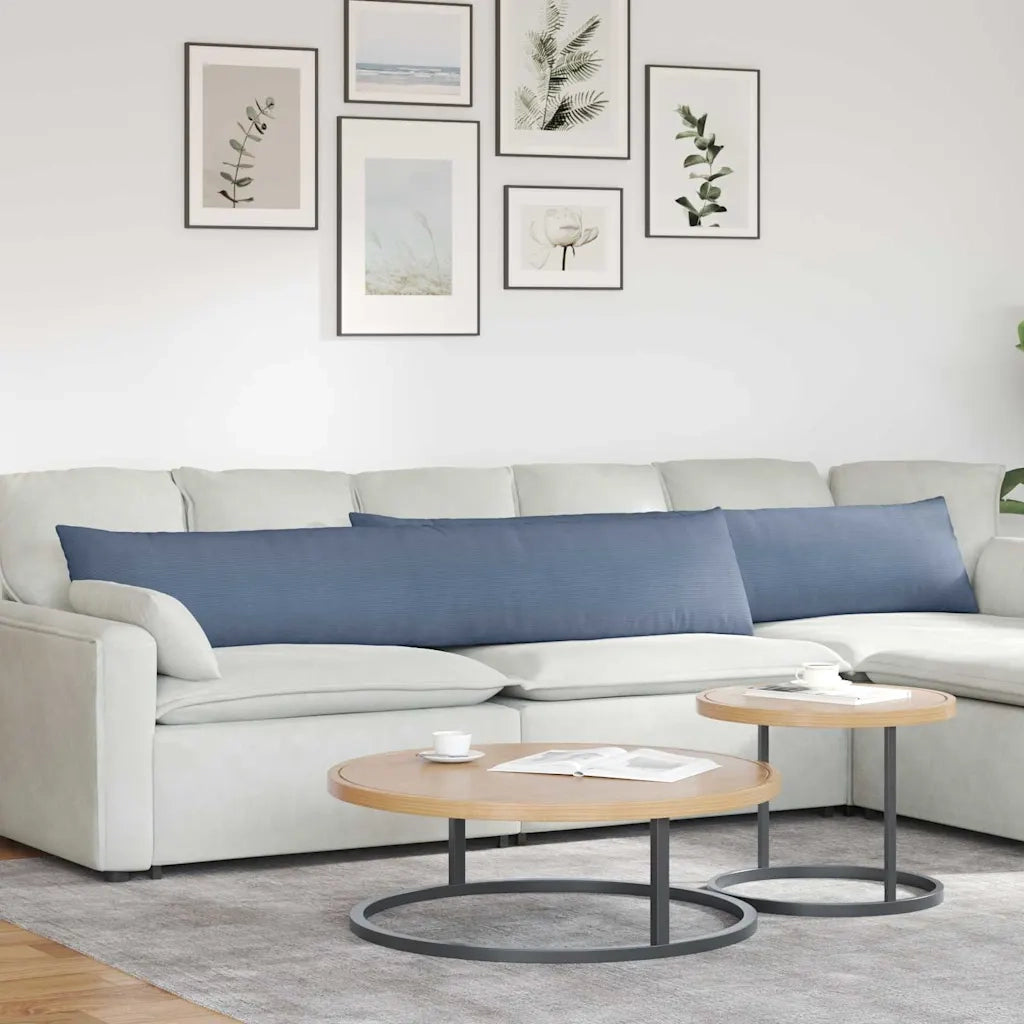 Cuscini da Divano 2 pz | Cuscini per sedie Blu 200 x 40 cm Tessuto in Cords