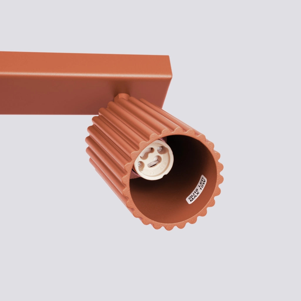 Lampada da soffitto KARBON 3L rosso ocra