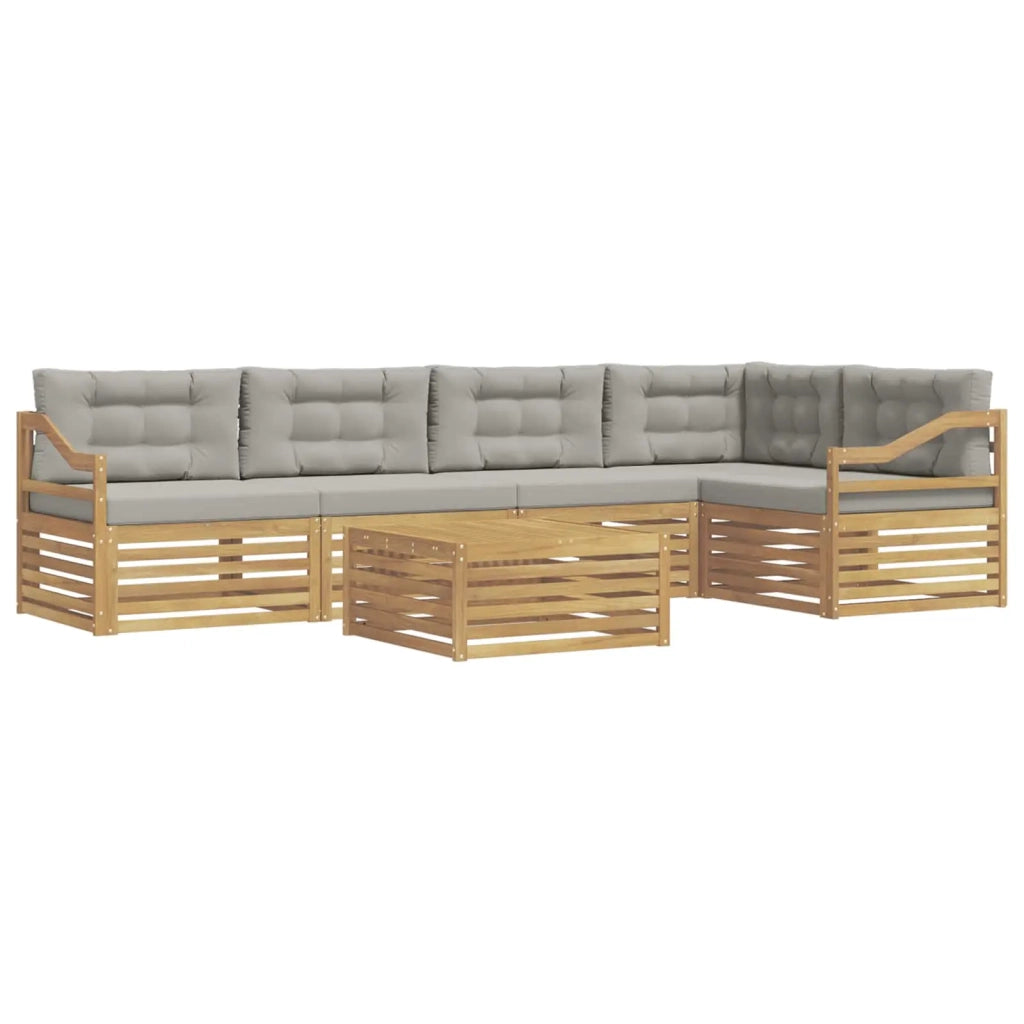 Set di divani da esterno 6 pcs Bianco e Grigio Chiaro 3390541