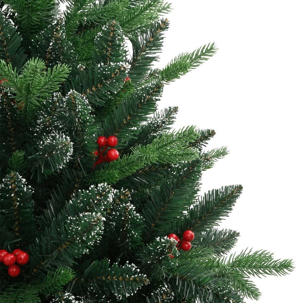 Albero Natale Artificiale Incernierato con Bacche Rosse 180 cm 356733
