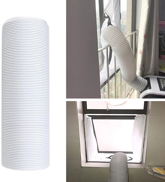 Slang di aspirazione per aria condizionata flessibile - diametro 15 cm - con connessione a vite a mano contro la rotazione - estensibile fino a 200 cm - ricambio.