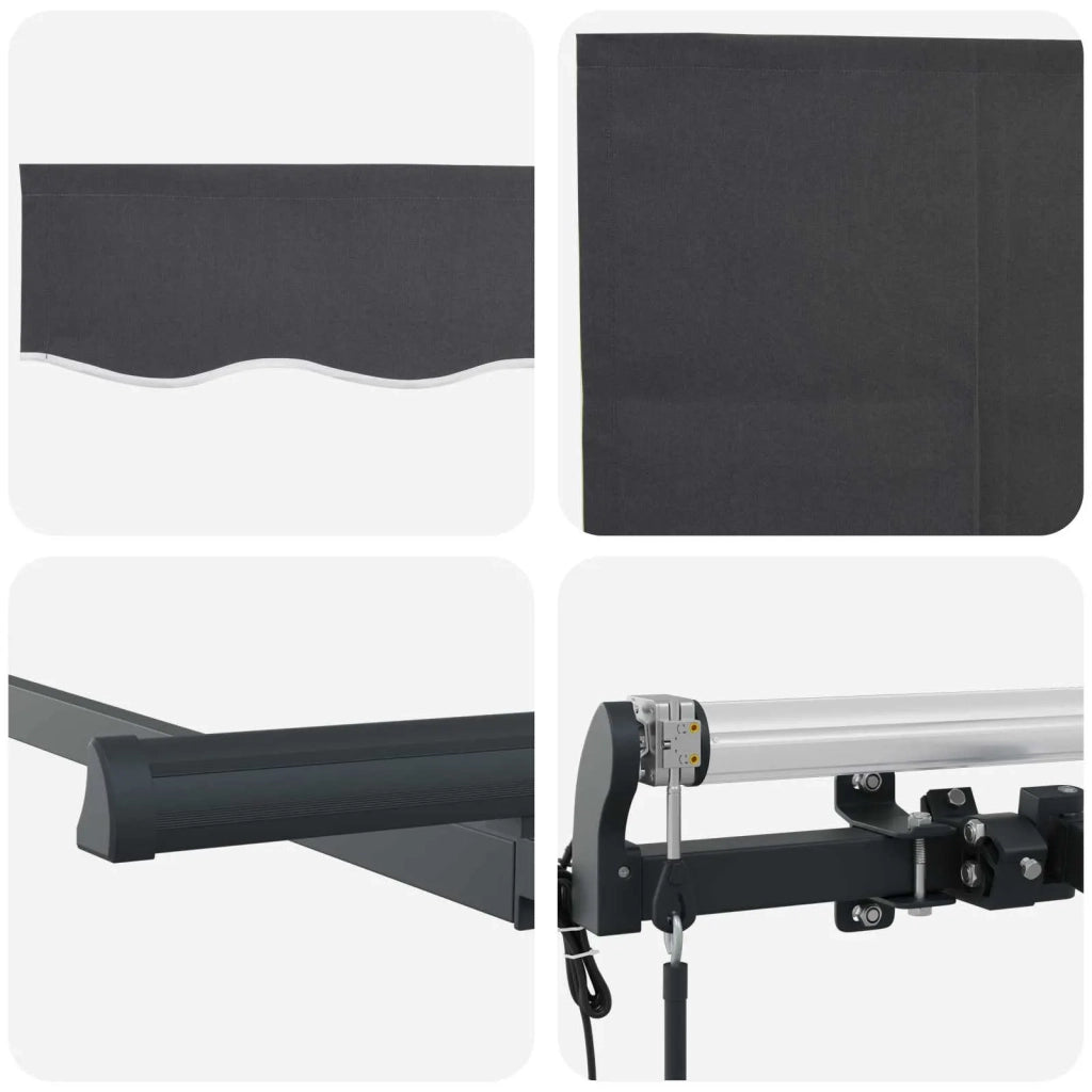Tenda Retrattile Antracite 400 x 200 cm Poliestere e Alluminio 3329804