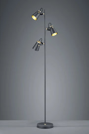 EDWARD PIANTANA 3 DIFFUSORI ATTACCO E14 ORIENTABILI METALLO NERO OPACO E INTERNO ORO H. 160CM