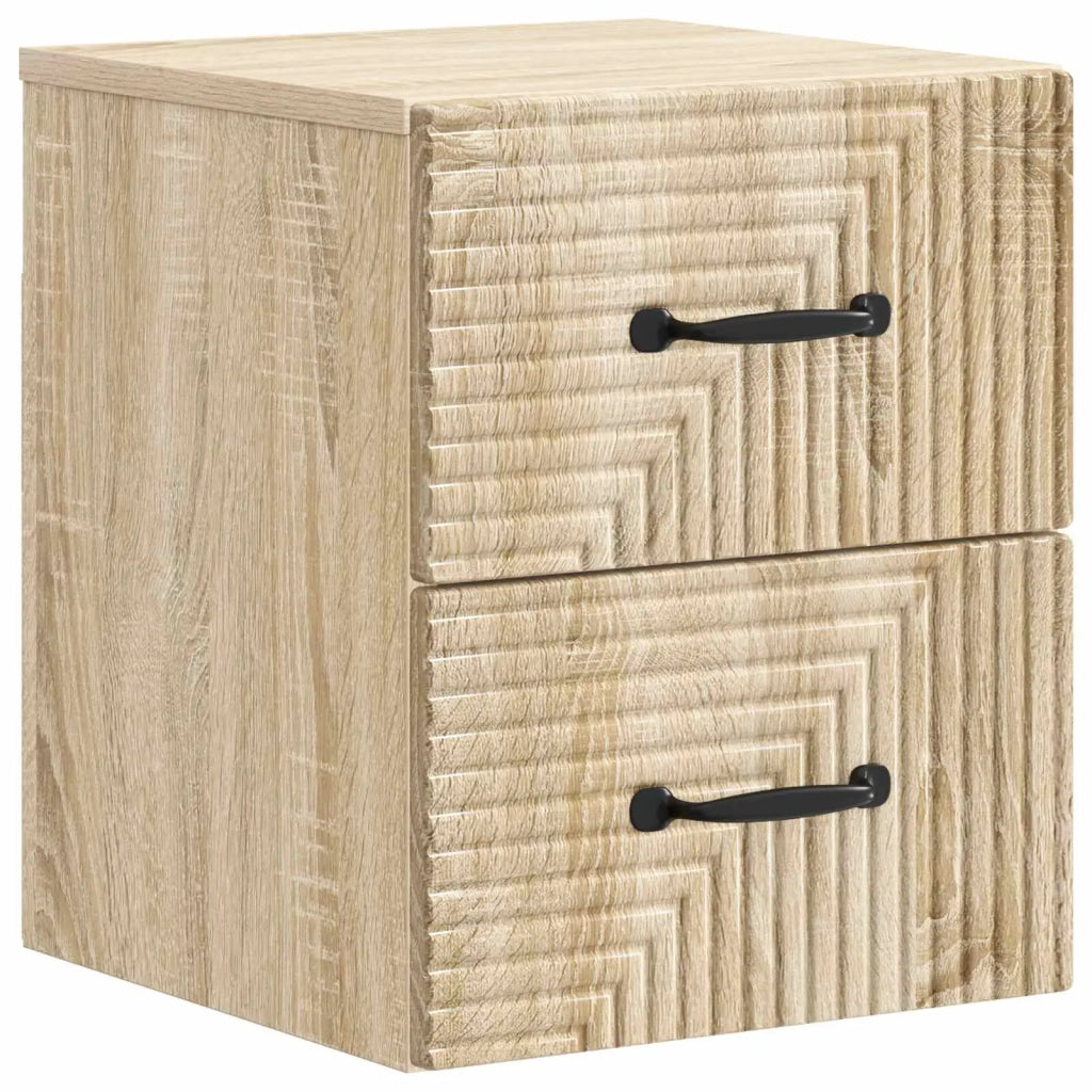 Mobiletto da notte a muro Rovere Sonoma 34,5 x 33 x 40 cm 898639