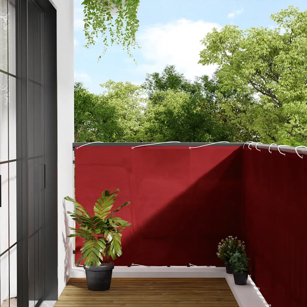 Paravento da Balcone-Pannello per balcone Rosso 120x800 cm 100% Poliestere Oxford