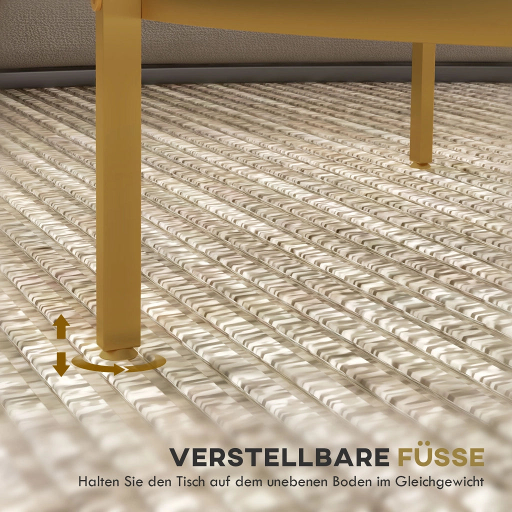 Tavolino da caff¨¨ moderno 2 livelli ¨C zephmum ¨C oro 60x43 cm