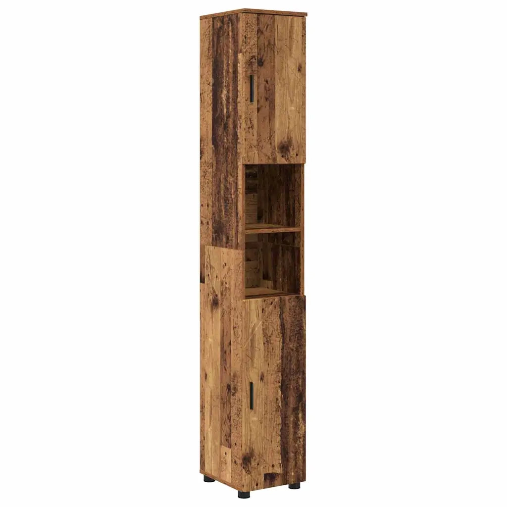 Set di mobili per il bagno con cassetto 4 pcs Legno vecchio 3393051