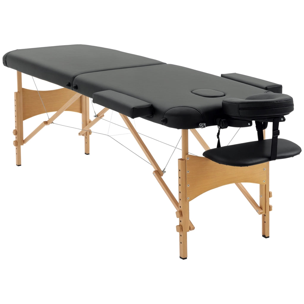 Lettino da Massaggio Pieghevole ¨C Xylo ¨C Legno 2 Zone Nero