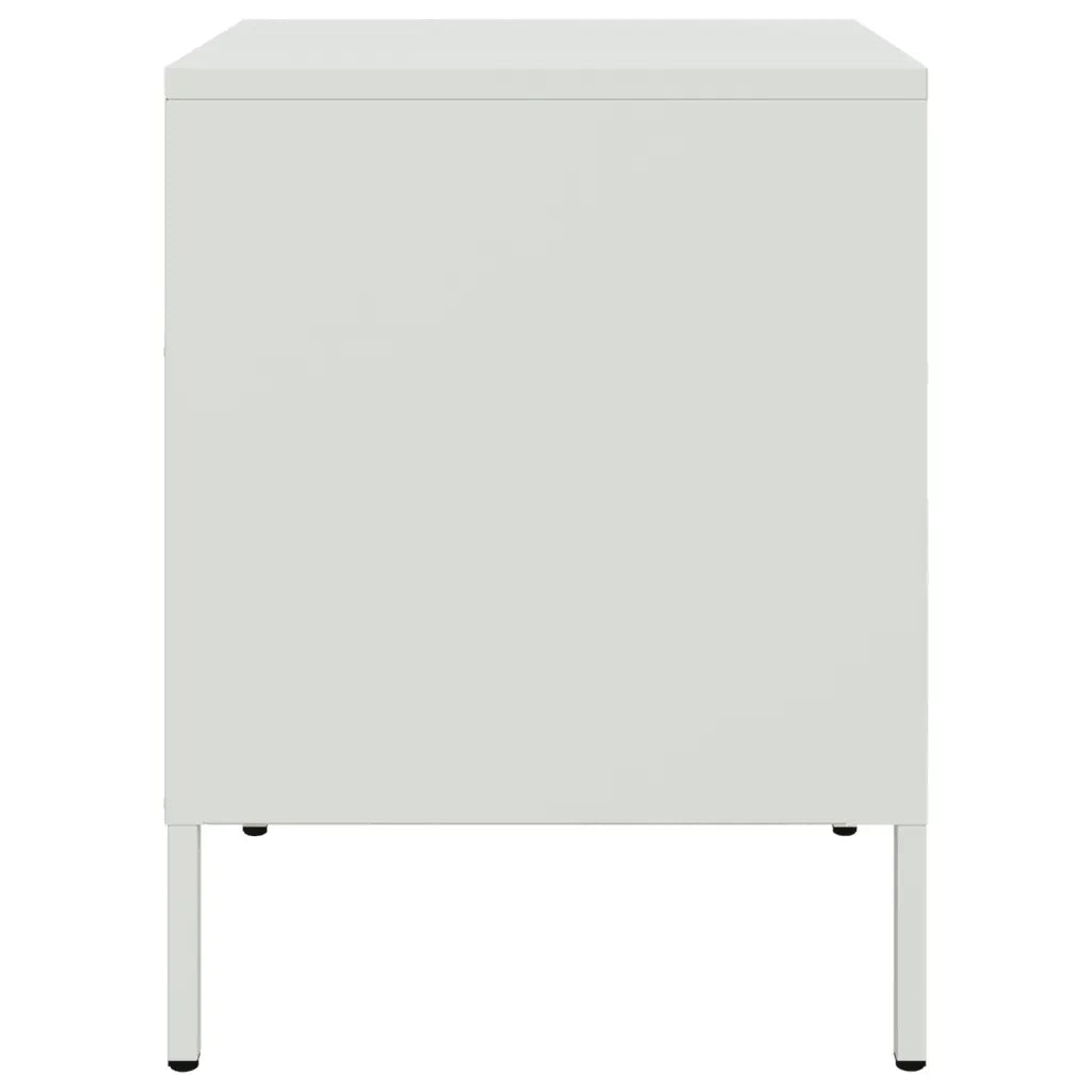 Comodino Bianco 36x39x50,5 cm in Acciaio 842932