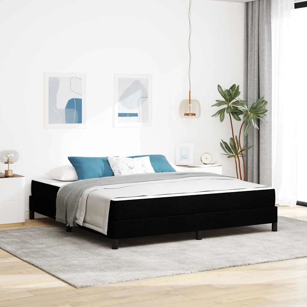 Letto a molle con materasso Nero 180 x 200 cm Tessuto 3398509