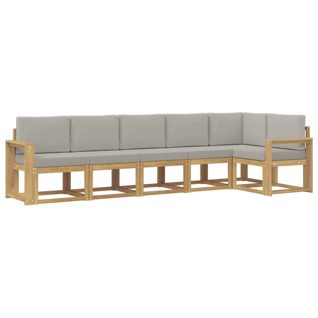 Set di divani da esterno 6 pz Bianco e Grigio Chiaro 3387705